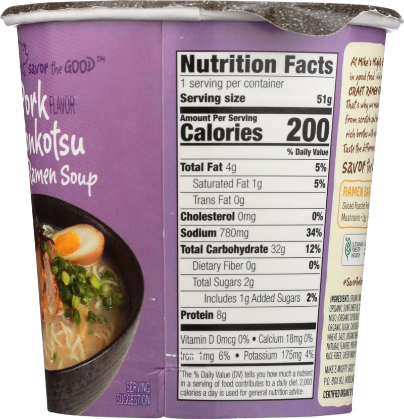 MIKES MIGHTY GOOD: Pork Tonkotsu Soup in Cup, 1.7 oz