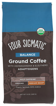 FOUR SIGMATIC: Balance Coffee with Ashwagandha & Eleuthero Adaptogens, 12 OZ
