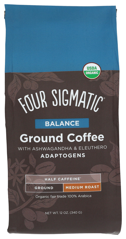 FOUR SIGMATIC: Balance Coffee with Ashwagandha & Eleuthero Adaptogens, 12 OZ
