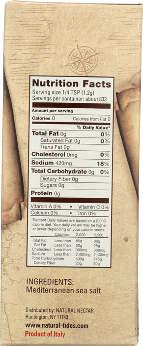 NATURAL NECTAR: Salt Mediterranean Kosher Coarse Crystals, 2.2 lb