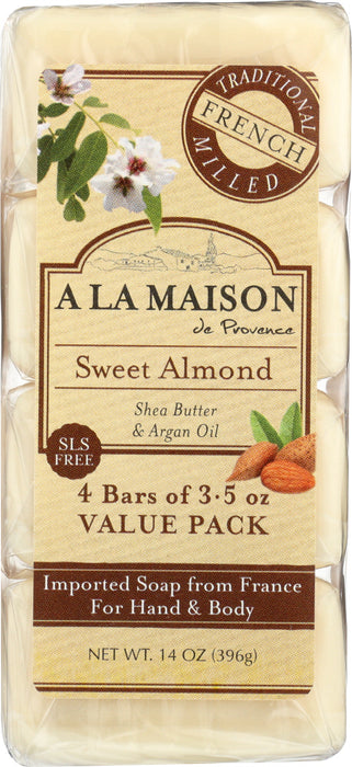 A LA MAISON: Sweet Almond Bar Soap Value Pack, 14 oz