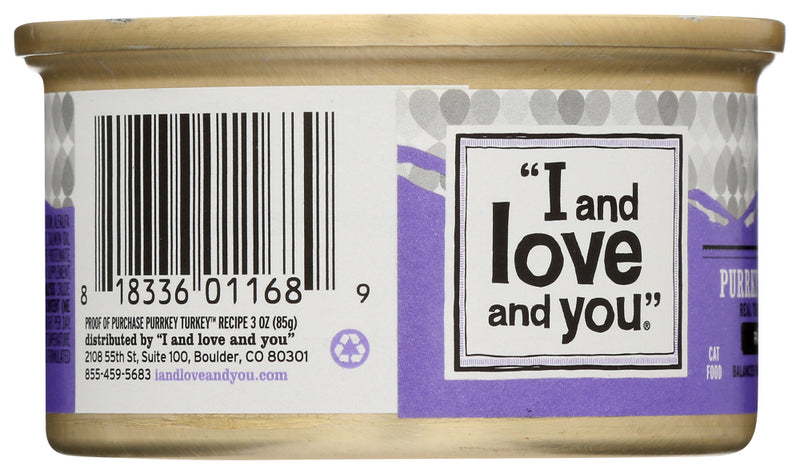 I&LOVE&YOU: Purrky Turkey Pate Cat Food Can, 3 oz
