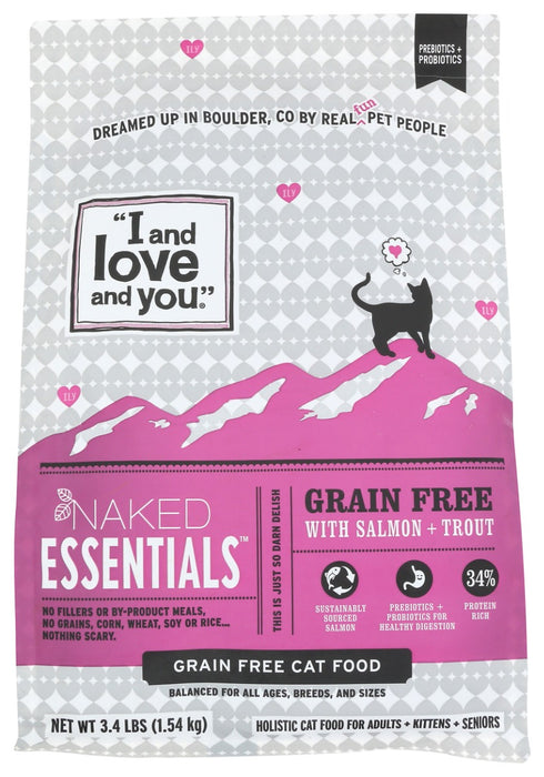 I&LOVE&YOU: Naked Essentials Kibble Salmon & Trout Cat Food, 3.4 lb