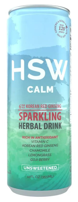 HSW: Calm Unsweetened Sparkling Herbal Drink, 12 fo
