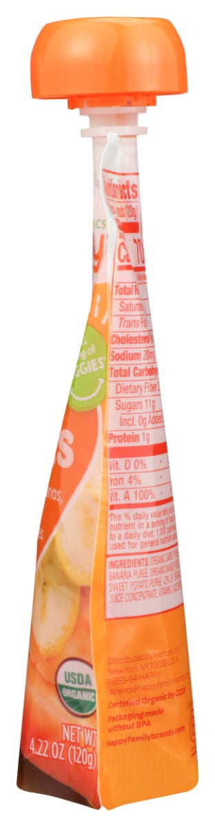 HAPPY TOT: Veggies Carrot Banana Mango Sweet Potato Organic, 4.22 oz