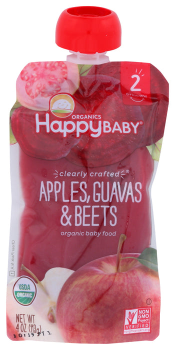 HAPPY BABY: Apples Guavas and Beets Pouch, 4 oz