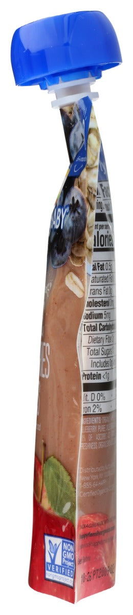 HAPPY BABY: Stage 2 Apple Blueberry and Oats Organic Baby Food, 4 oz