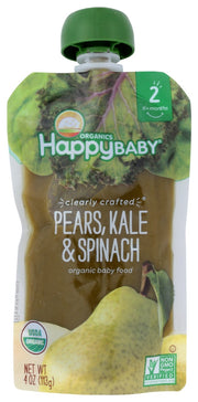Featuring organic superfoods for your super babe, this tasty veggie-forward recipe delivers a trio of green goodness. We combine organic kale, proudly grown by a family farm in sunny California, with savory spinach, then delicately balance both with the natural sweetness of organic pears. Deliciously simple, this pouch brings leafy greens home to little one.