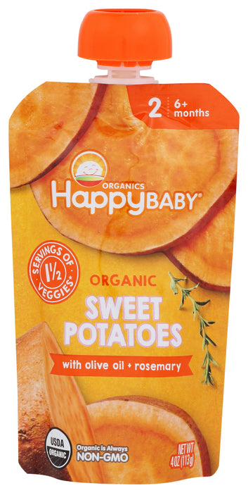 HAPPY BABY: Organic Sweet Potatoes With Olive Oil And Rosemary Baby Food, 4 oz