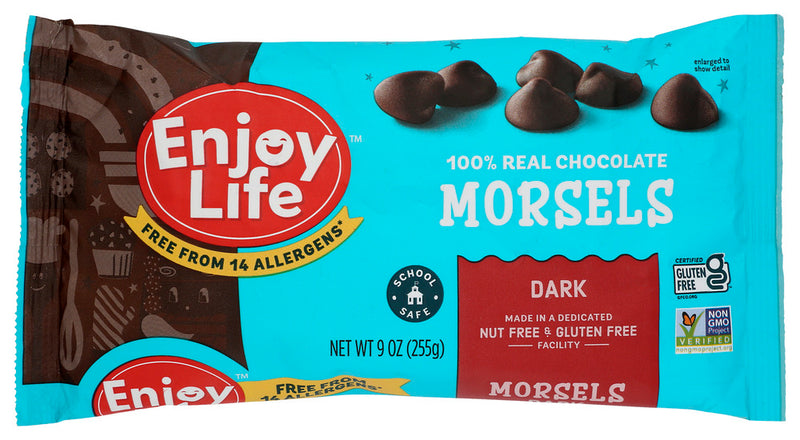 ENJOY LIFE: Morsels Regular Sized Dark Chocolate, 9 oz - No Brand For Less
