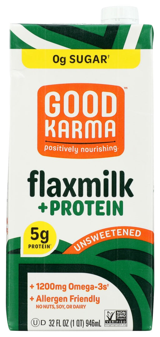 Good Karma Classic Unsweetened Flax Milk is a clean, allergen-friendly milk with no sugar added and only 25 calories per serving. It's friendly for your digestion and fits into nearly any diet, including keto. Its creamy texture tastes great chilled, warm, and on its own.