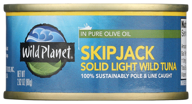 WILD PLANET: Skipjack Solid Light Wild Tuna In Pure Olive Oil, 2.82 oz