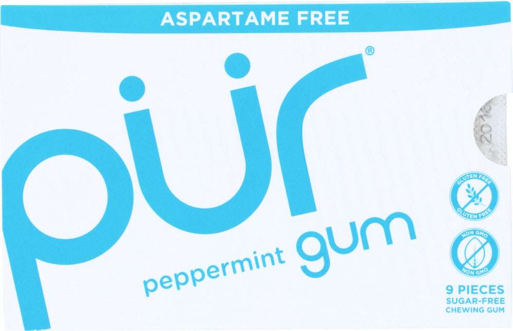 PUR GUM: Aspartame Free Gum Peppermint, 9 pc
