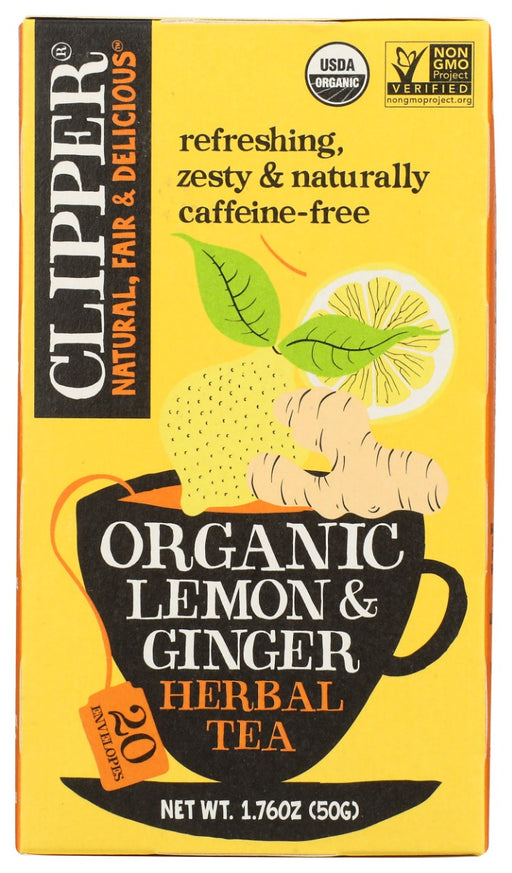 CLIPPER: Organic Lemon and Ginger Tea, 1.76 oz