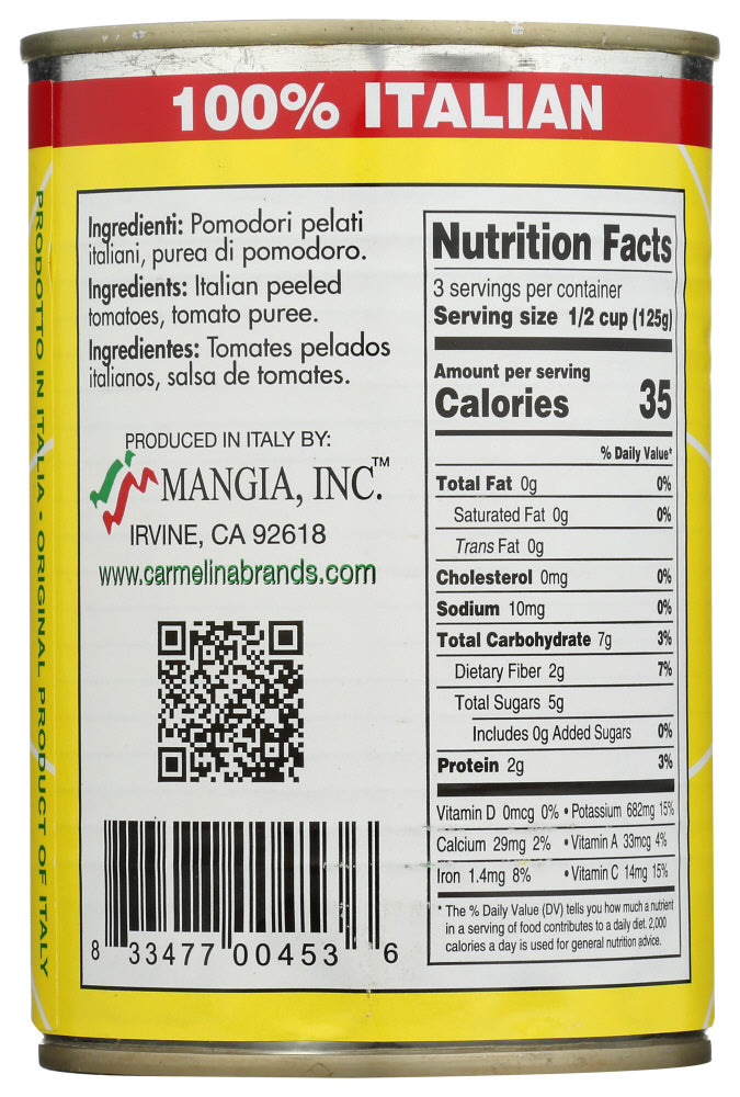 CARMELINA E SAN MARZANO: Tomato Italian Whole Puree, 14.28 oz