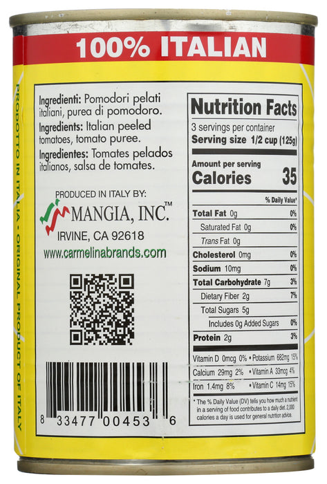CARMELINA E SAN MARZANO: Tomato Italian Whole Puree, 14.28 oz