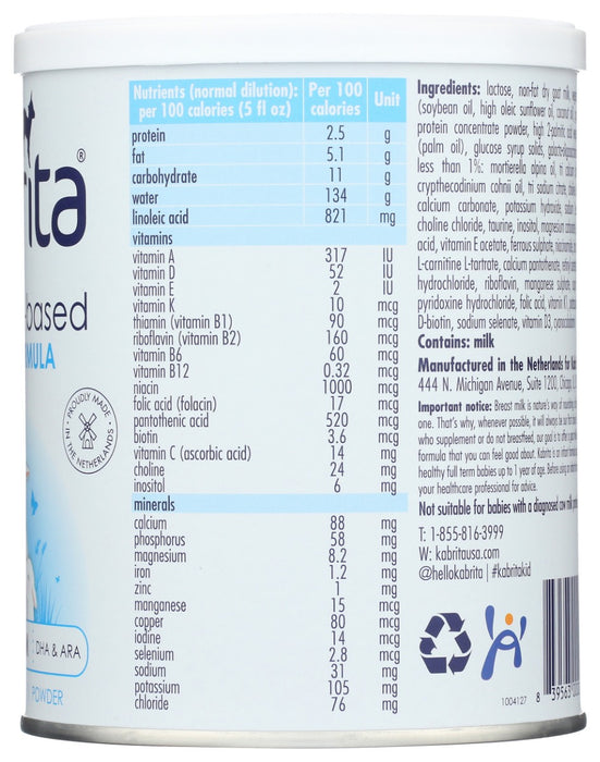 KABRITA: 0-12 Goat Milk-Based Infant Formula with Iron 400g, 14 oz
