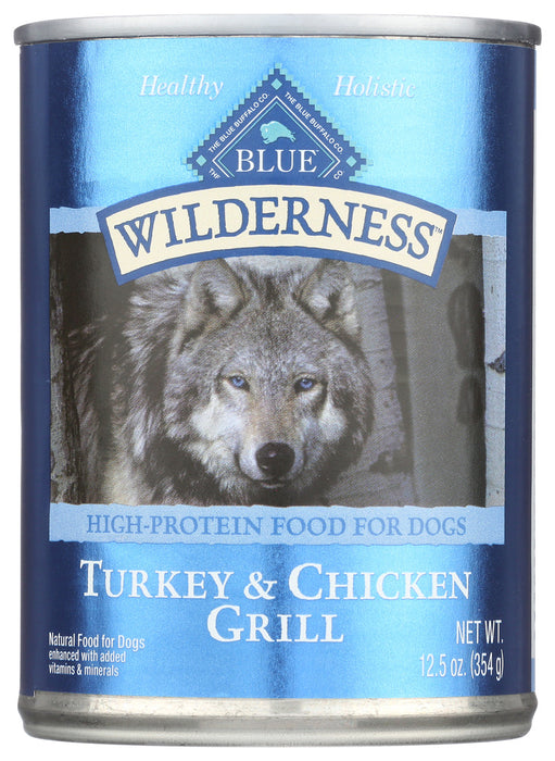 BLUE BUFFALO: Wilderness Adult Dog Food Turkey and Chicken Grill, 12.5 oz