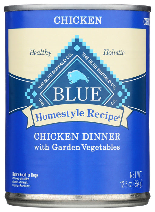 BLUE BUFFALO: Homestyle Recipe Adult Dog Food Chicken Dinner with Garden Vegetables, 12.50 oz