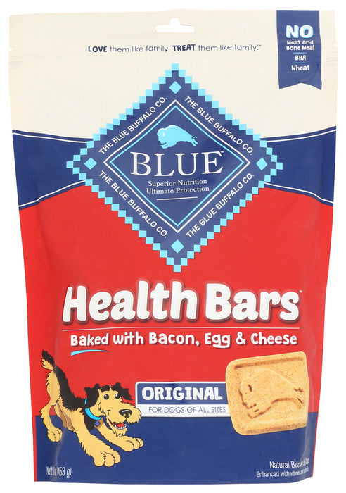 BLUE BUFFALO: Health Bars Baked with Bacon, Egg and Cheese Crunchy Dog Biscuits, 16 oz