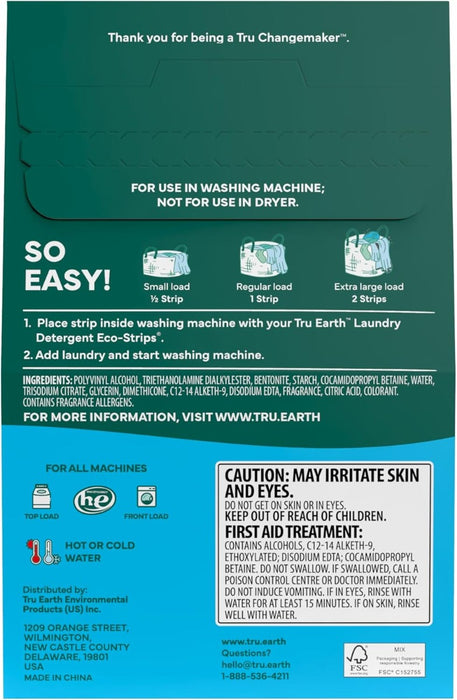 TRU EARTH: Fresh Linen In-Wash Fabric Softener Sheets, 50 pc