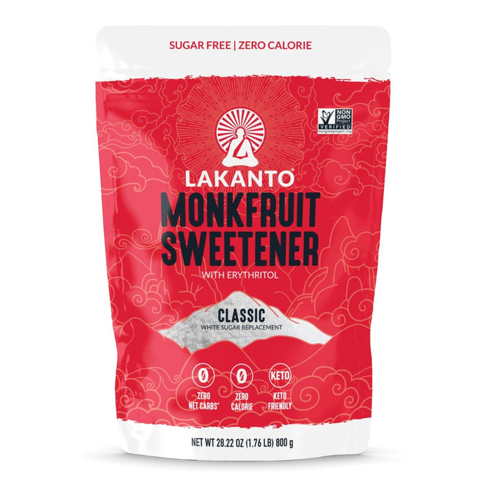Lakanto Monk Fruit Sweetener is the only zero calorie, zero glycemic sweetener that is just like sugar. It is made from Monk Fruit which was used for centuries in eastern traditional herbalism to increase chi and well-being, earning it the nickname œThe Immortals' Fruit. We still grow and harvest Monk Fruit for LAKANTO® in the same pristine area and according to traditional and environmental methods.