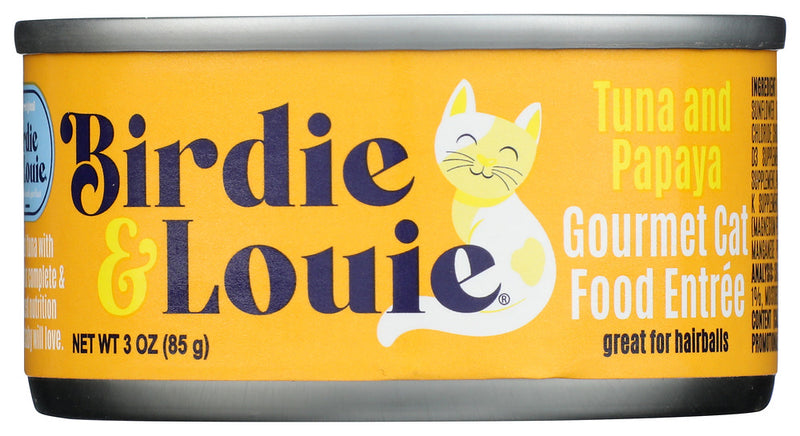 BIRDIE & LOUIE: Tuna and Papaya Wet Cat Food Gourmet Entrees, 3 oz