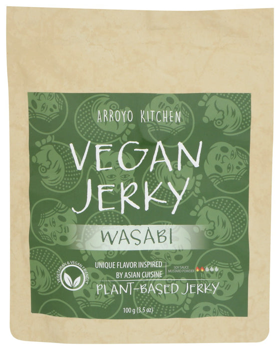 ARROYO KITCHEN: Jerky Plant Based Wasabi, 3.5 OZ