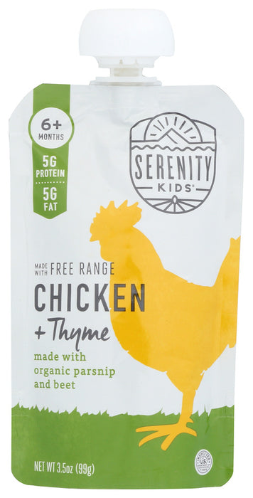 SERENITY KIDS: Free Range Chicken Thyme, 3.5 oz