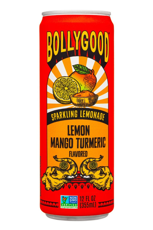 BOLLYGOOD: Sparkling Lemonade Lemon Mango Turmeric, 12 fo