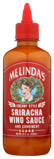 Our philosophy is simple. Heat and flavor mean everything. In Melinda's Kitchen, Creamy Style Sriracha Pepper Wing Sauce and Condiment is crafted to be a table sauce and a coating for all things buffalo. We blend red jalapeños, garlic and pure cane sugar together to make the most irresistibly spicy and tangy sauce you've ever slathered on a chicken wing.