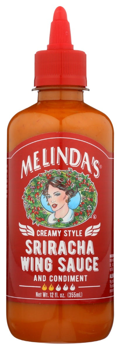 Our philosophy is simple. Heat and flavor mean everything. In Melinda's Kitchen, Creamy Style Sriracha Pepper Wing Sauce and Condiment is crafted to be a table sauce and a coating for all things buffalo. We blend red jalapeños, garlic and pure cane sugar together to make the most irresistibly spicy and tangy sauce you've ever slathered on a chicken wing.