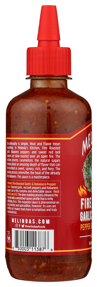 MELINDAS: Fire Roasted Garlic and Habanero Pepper Sauce and Condiment, 12 oz