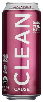 CLEAN CAUSE: Blackberry Sparkling Yerba Mate Tea, 16 fo