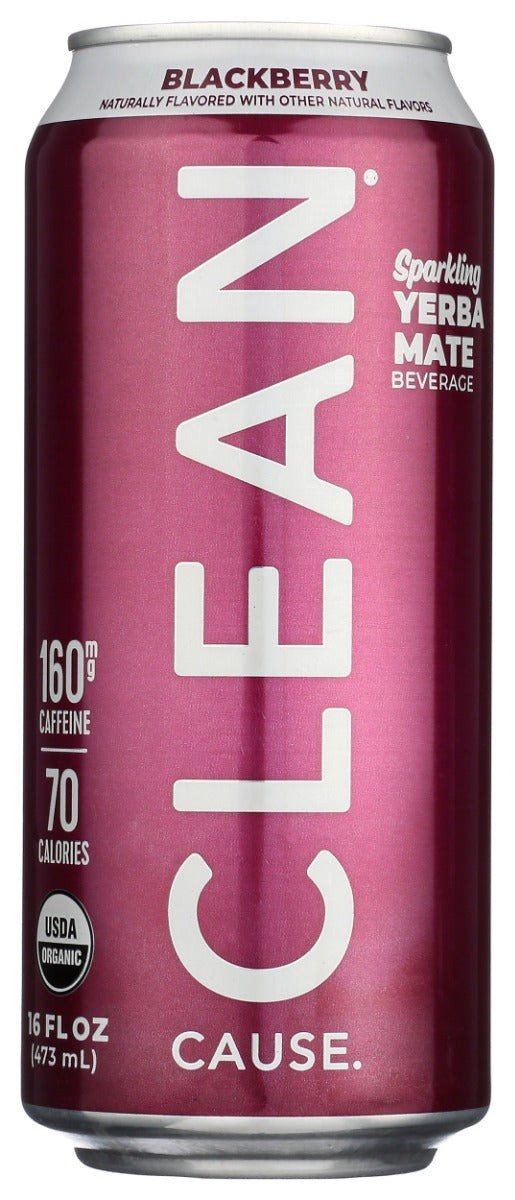CLEAN CAUSE: Blackberry Sparkling Yerba Mate Tea, 16 fo