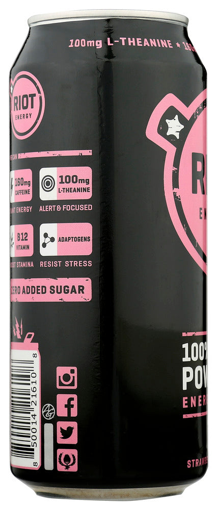 RIOT ENERGY: Drink Strawberry Lemonade Energy, 16 FO