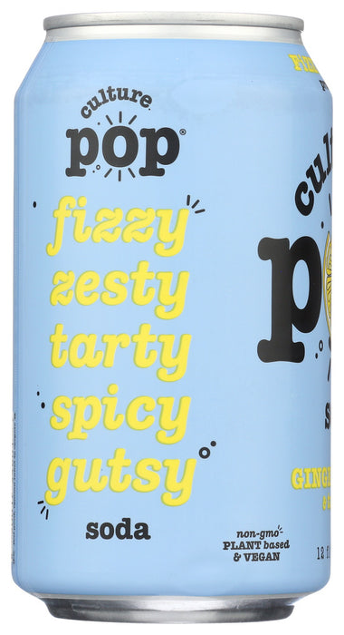 CULTURE POP: Ginger Lemon & Turmeric Probiotic Soda, 12 fo