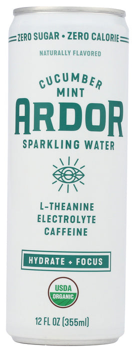 ARDOR ORGANIC: Cucumber Mint Sparkling Water, 12 fo