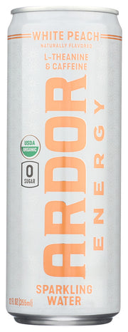 ARDOR ORGANIC INC: Water Sprkl White Peach, 12 fo