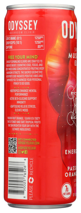ODYSSEY ELIXIR: Energy Plus Focus Passion Fruit Orange Guava, 12 fo