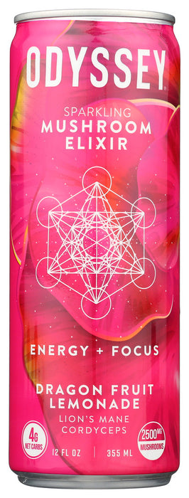 ODYSSEY ELIXIR: Energy Plus Focus Dragon Fruit Lemonade, 12 fo