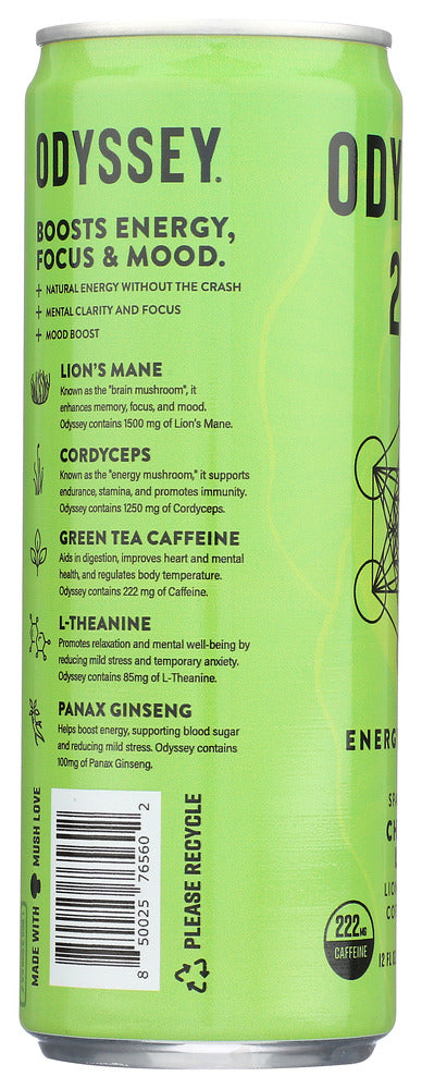 ODYSSEY ELIXIR: Sparkling Cherry Lime Energy Drink, 12 fo