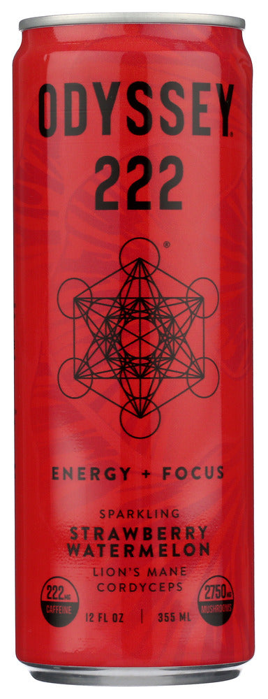 ODYSSEY ELIXIR: Sparkling Strawberry Watermelon Energy Drink, 12 fo