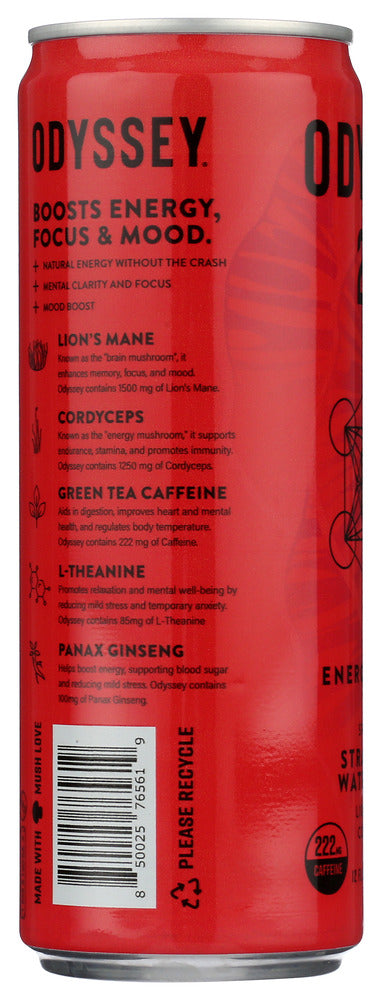 ODYSSEY ELIXIR: Sparkling Strawberry Watermelon Energy Drink, 12 fo