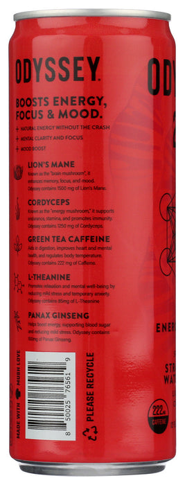 ODYSSEY ELIXIR: Sparkling Strawberry Watermelon Energy Drink, 12 fo