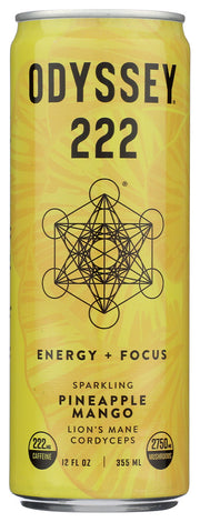 ODYSSEY ELIXIR: Sparkling Pineapple Mango Energy Drink, 12 fo