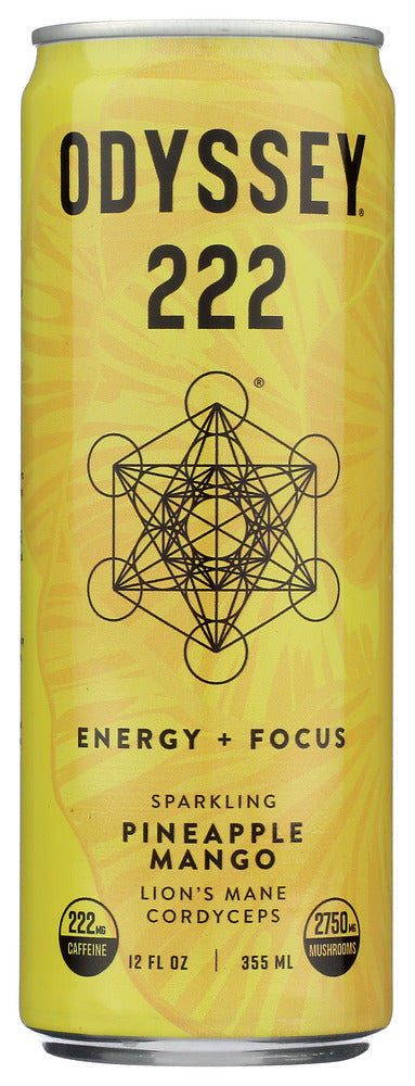 ODYSSEY ELIXIR: Sparkling Pineapple Mango Energy Drink, 12 fo