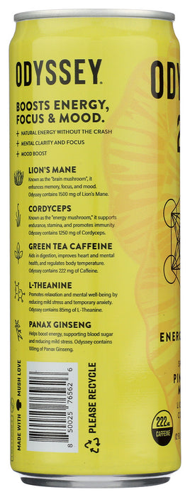 ODYSSEY ELIXIR: Sparkling Pineapple Mango Energy Drink, 12 fo