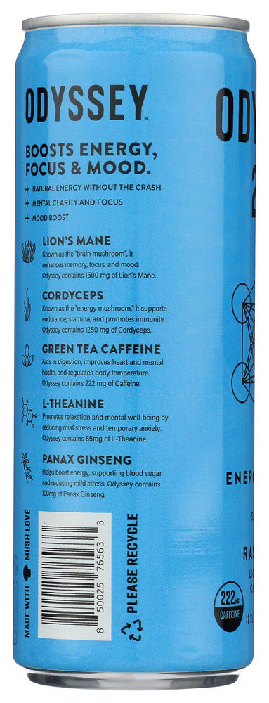 ODYSSEY ELIXIR: Sparkling Blue Raspberry Energy Drink, 12 fo