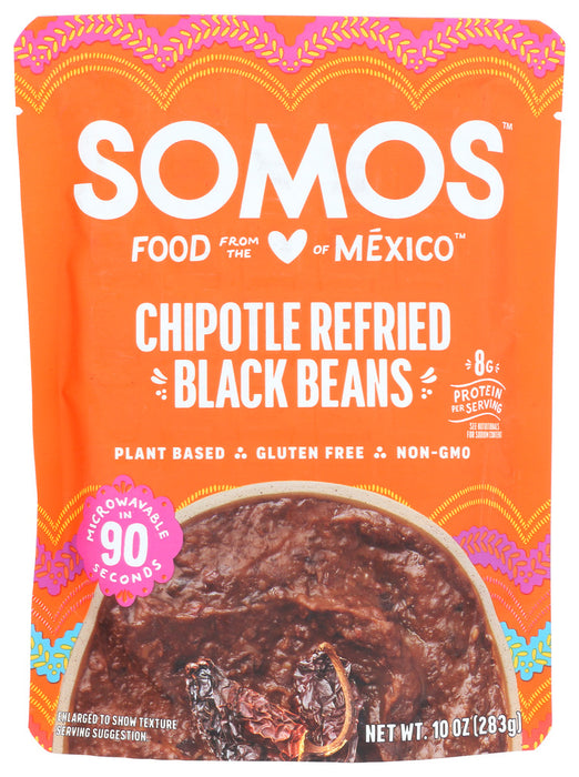 SOMOS: Chipotle Refried Black Beans, 10 oz